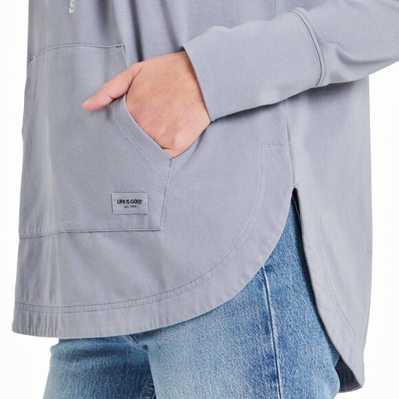 Life is Good Positive Compass Crusher-FLEX Hoodie Stone Blue Women's L - Picture 3 of 6